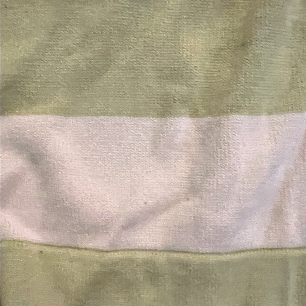Talbots Lime Green and Cream Striped Collared Zip Front Sweater - Picture 5 of 7
